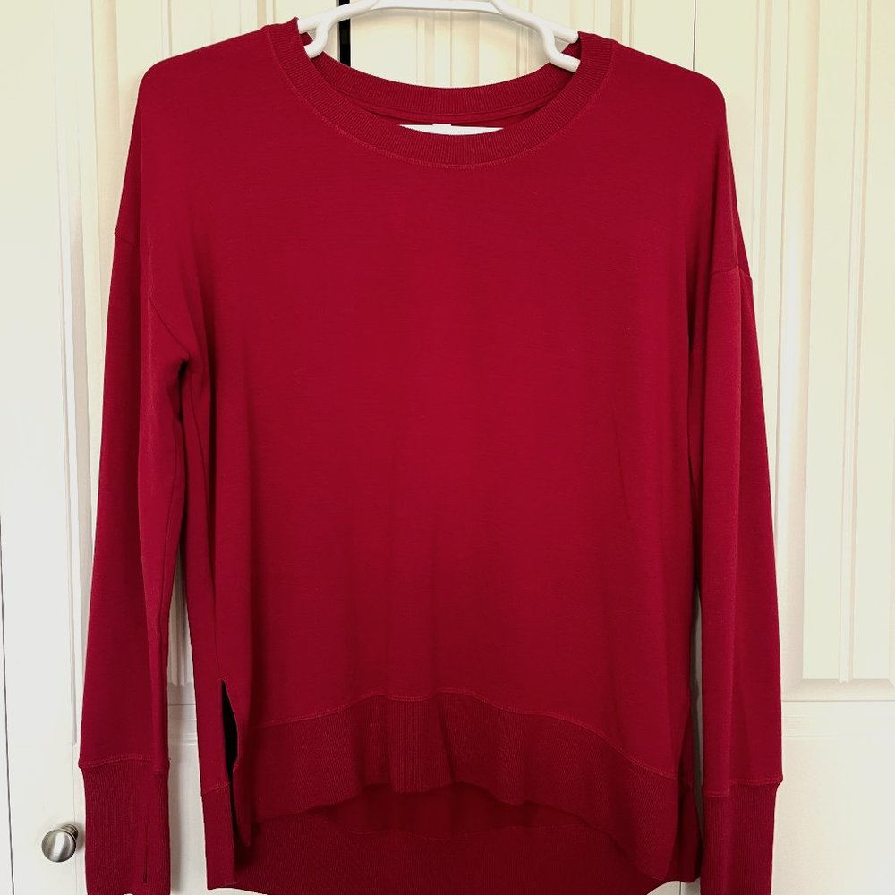 Athleta Coaster Luxe Sweatshirt Red Medium